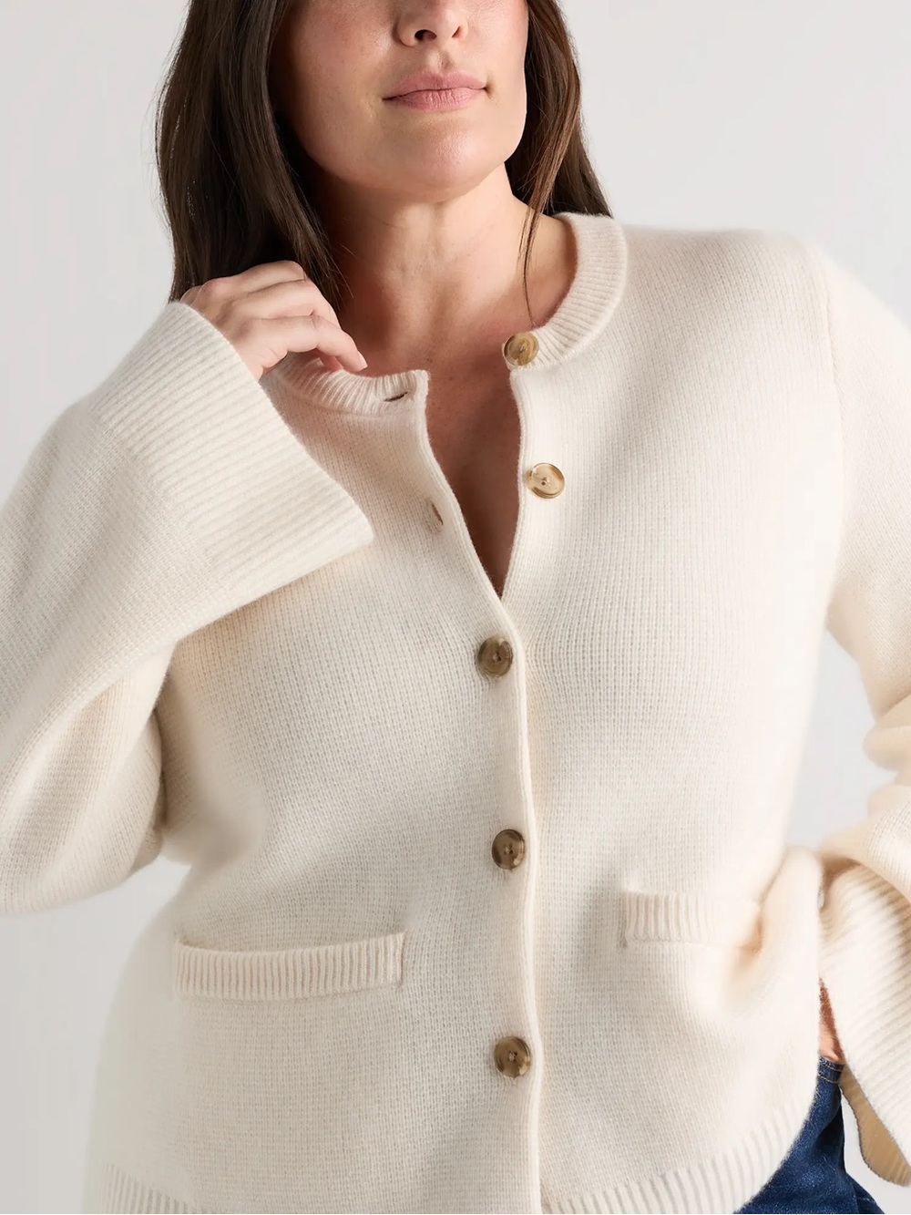 Quince Mongolian Cashmere Structured Cardigan - Picture 2 of 8